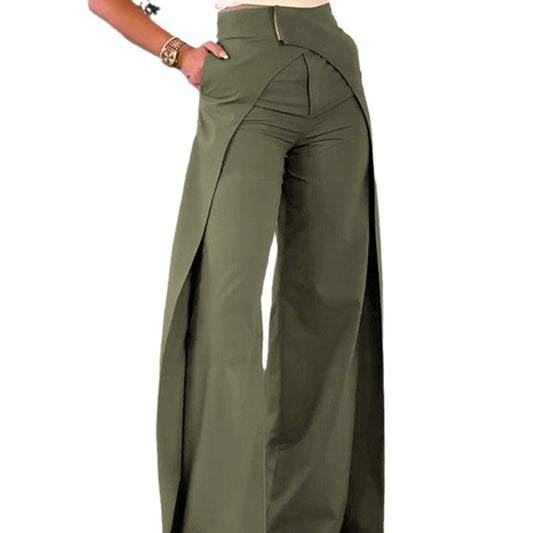 High-Waist Wide-Leg Broek