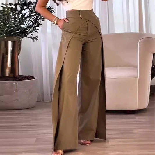 High-Waist Wide-Leg Broek